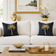 Midnight Gold 3D Palm Cushion Cover | 50x50cm | Exclusive