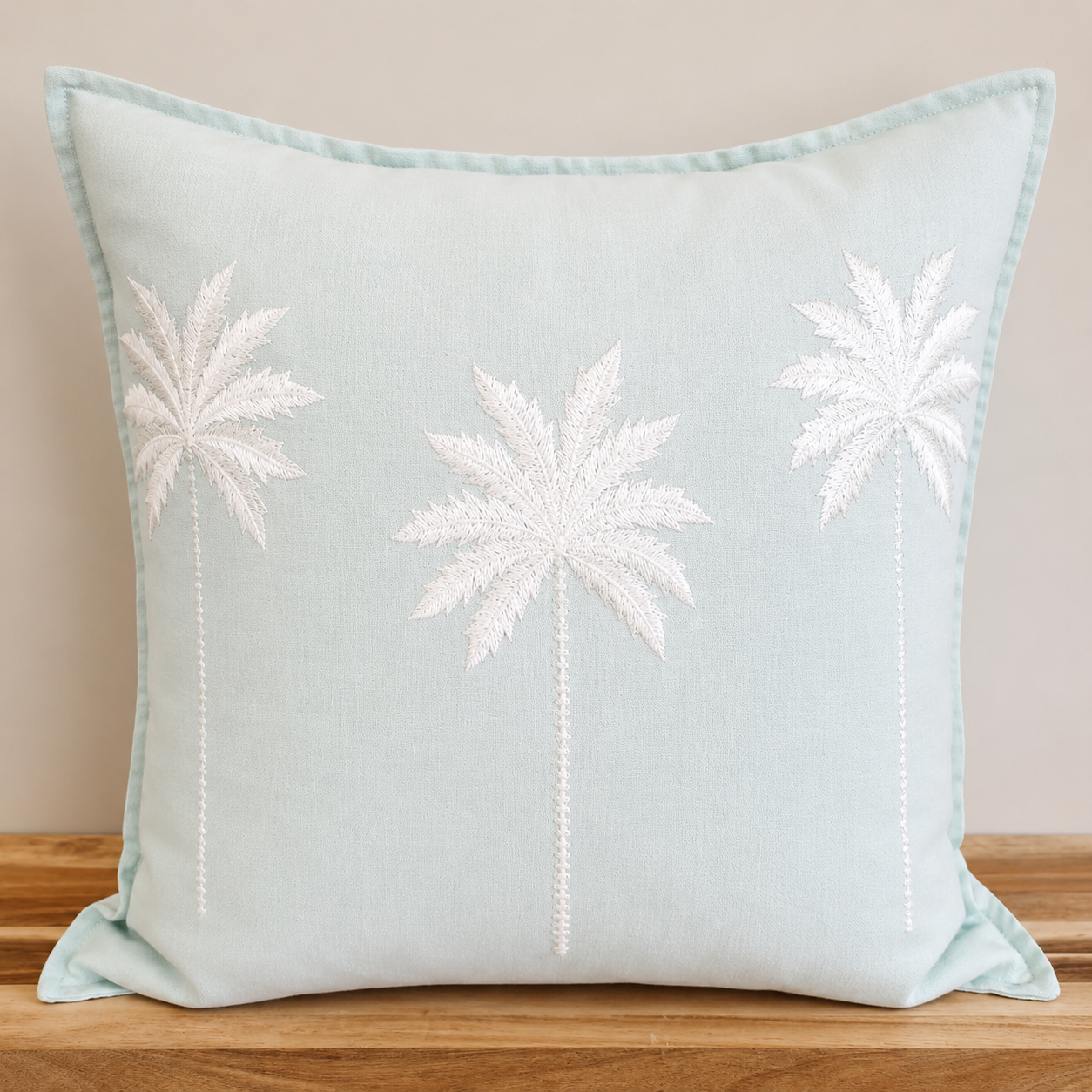 Ocean Mist Palms Linen Cushion Cover | 50x50cm