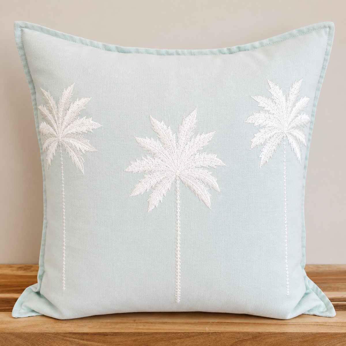 Ocean Mist Palms Linen Cushion Cover | 50x50cm
