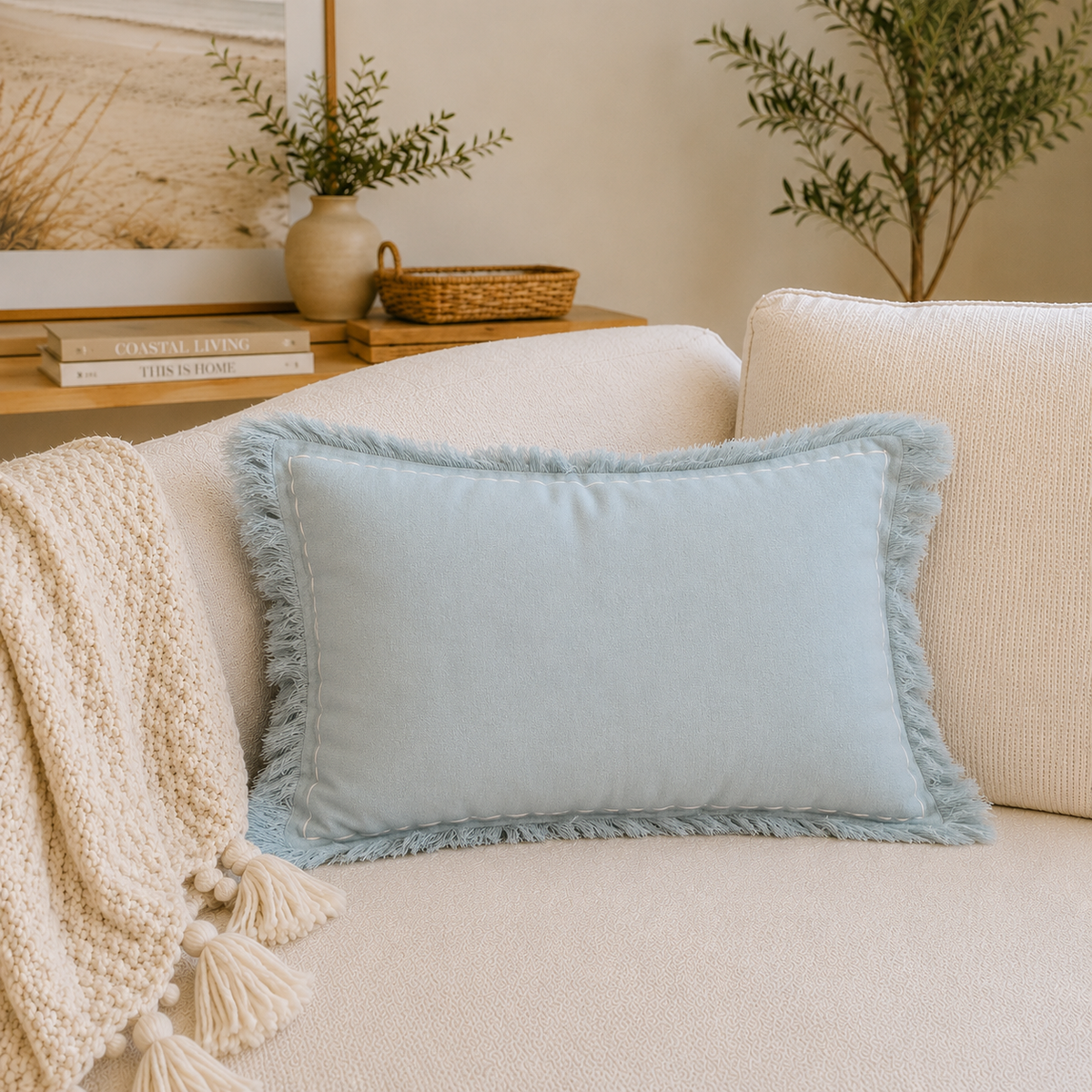 Zaffre Wave Lumbar Cushion Cover | 30x50cm