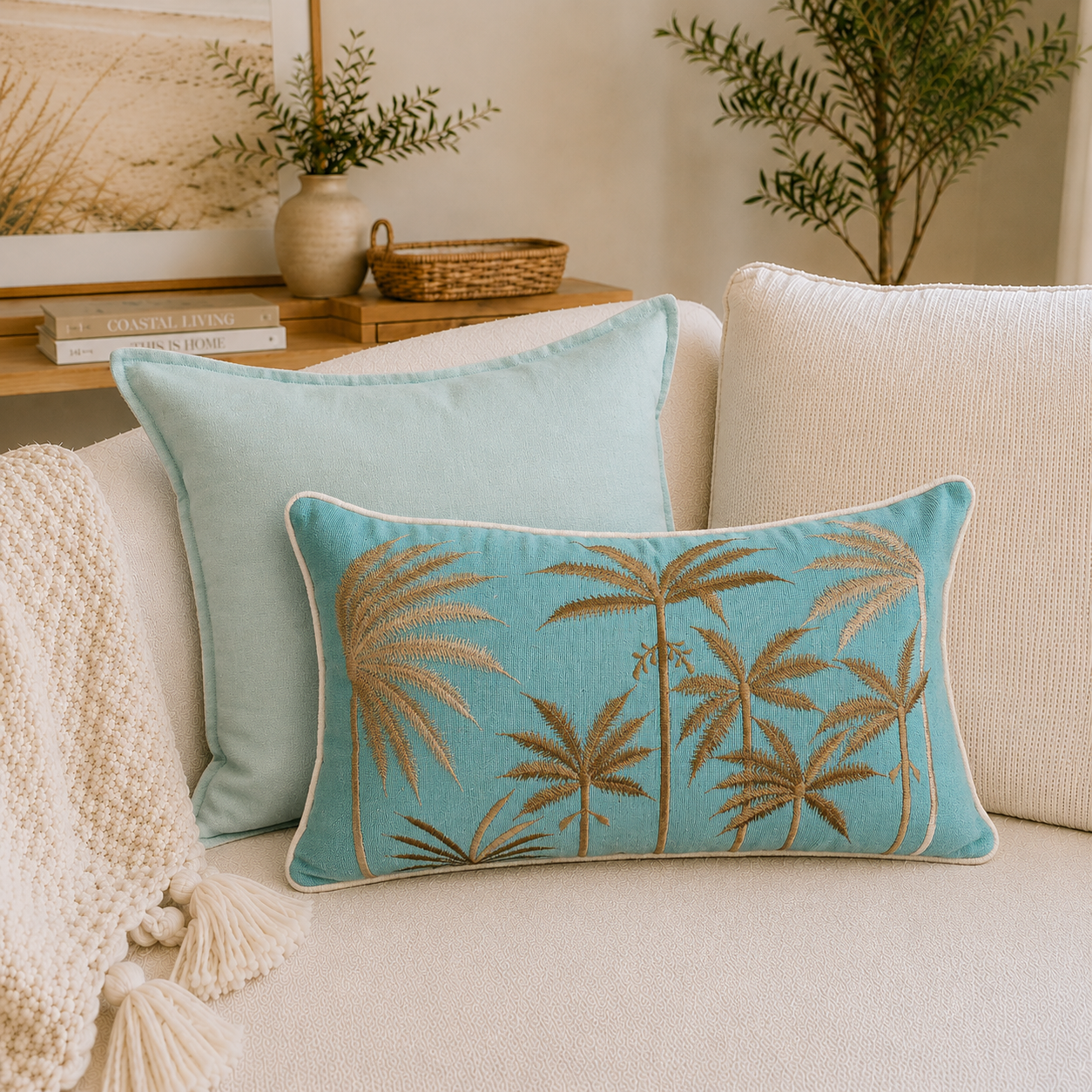 Blue Hawaii Lumbar Cushion Cover | 30x50cm