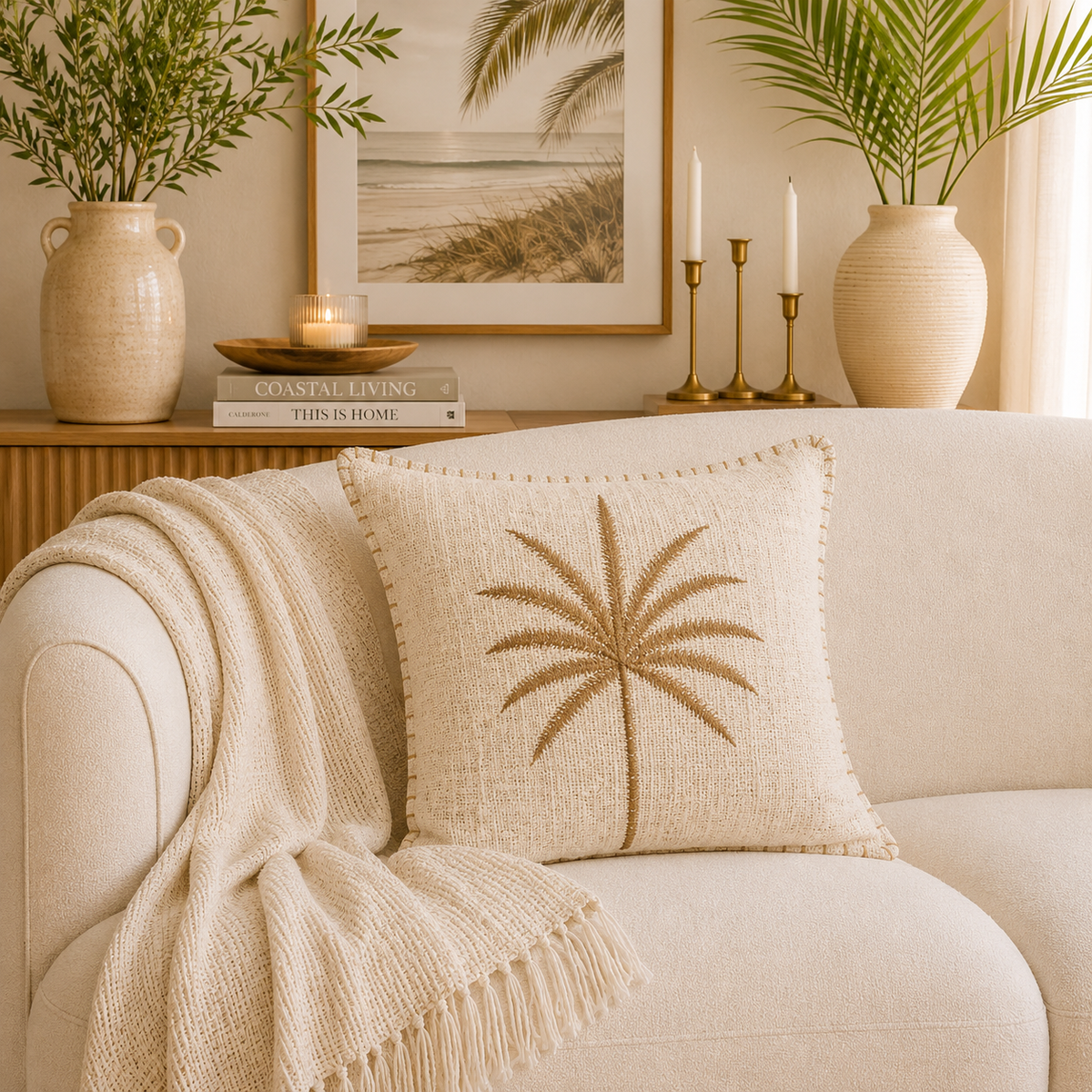 Coastal Husk Cushion Cover | Natural | 50x50cm