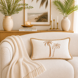 Jute Palms Lumbar Cushion Cover | 30x50cm