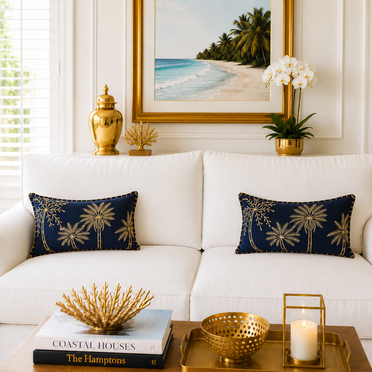 Midnight Palms Lumbar Cushion Cover | 30x50cm