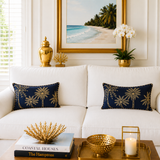 Midnight Palms Lumbar Cushion Cover | 30x50cm