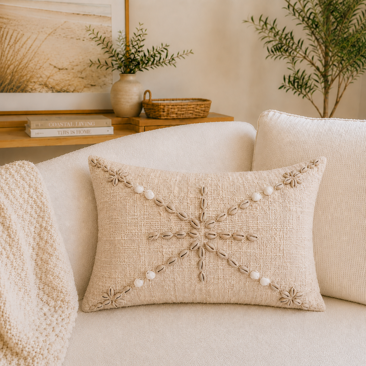 Island Star Lumbar Cushion Cover | Shell | 30x50cm