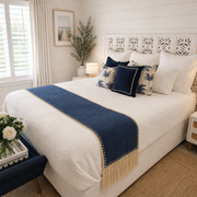 Hamptons Blue Lagoon Bed Runner | Super King