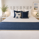 Hamptons Blue Lagoon Bed Runner | Super King