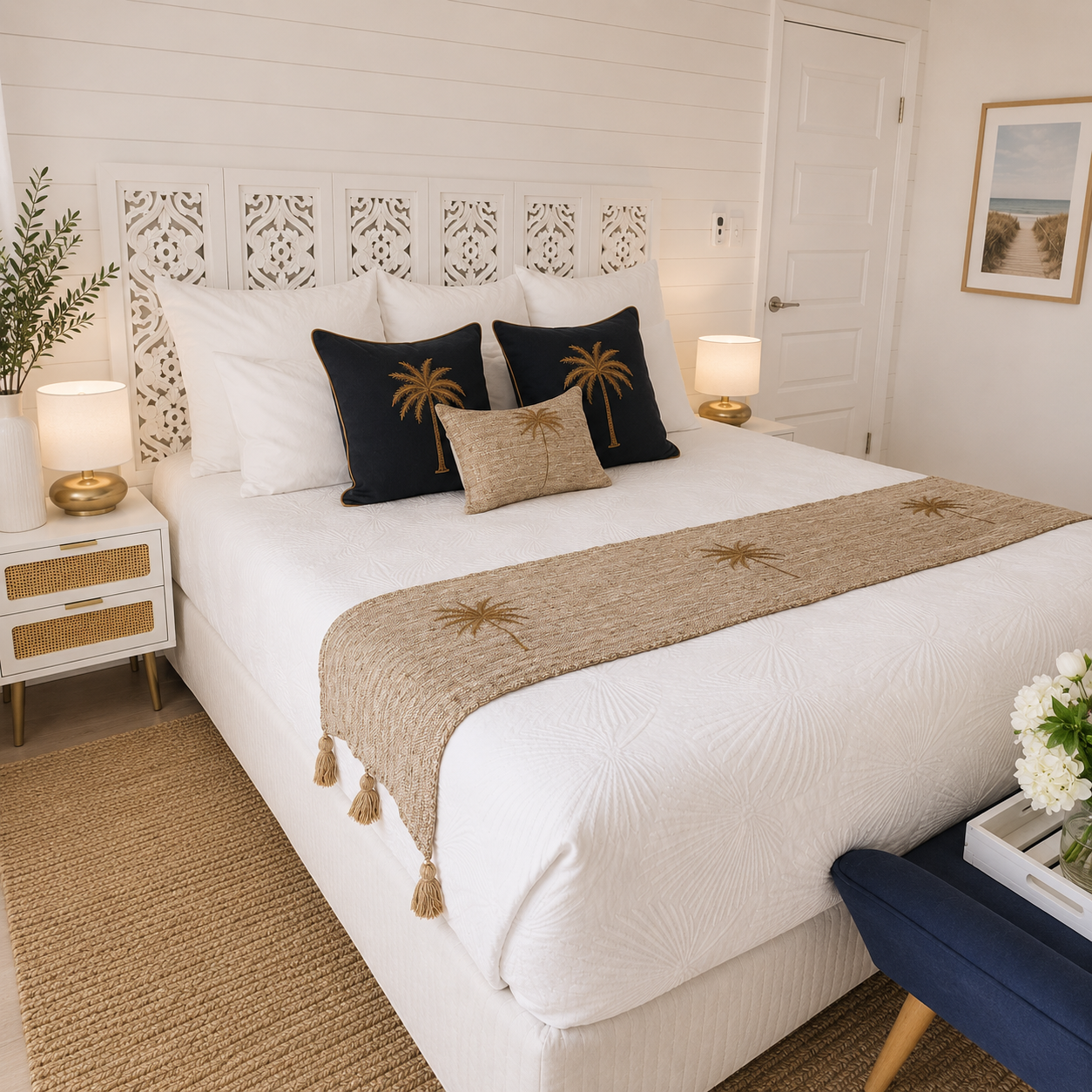 Coastal Husk Bed Runner | Cinnamon