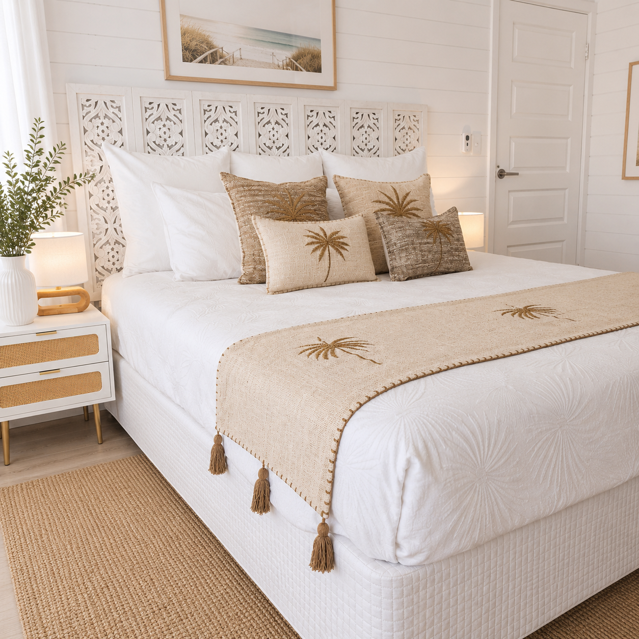 Coastal Husk Bed Runner | Natural