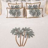 Blue Haze Palms Lumbar Cushion Cover | 30x50cm