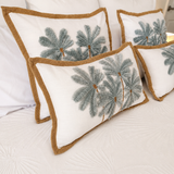Blue Haze Palms Lumbar Cushion Cover | 30x50cm