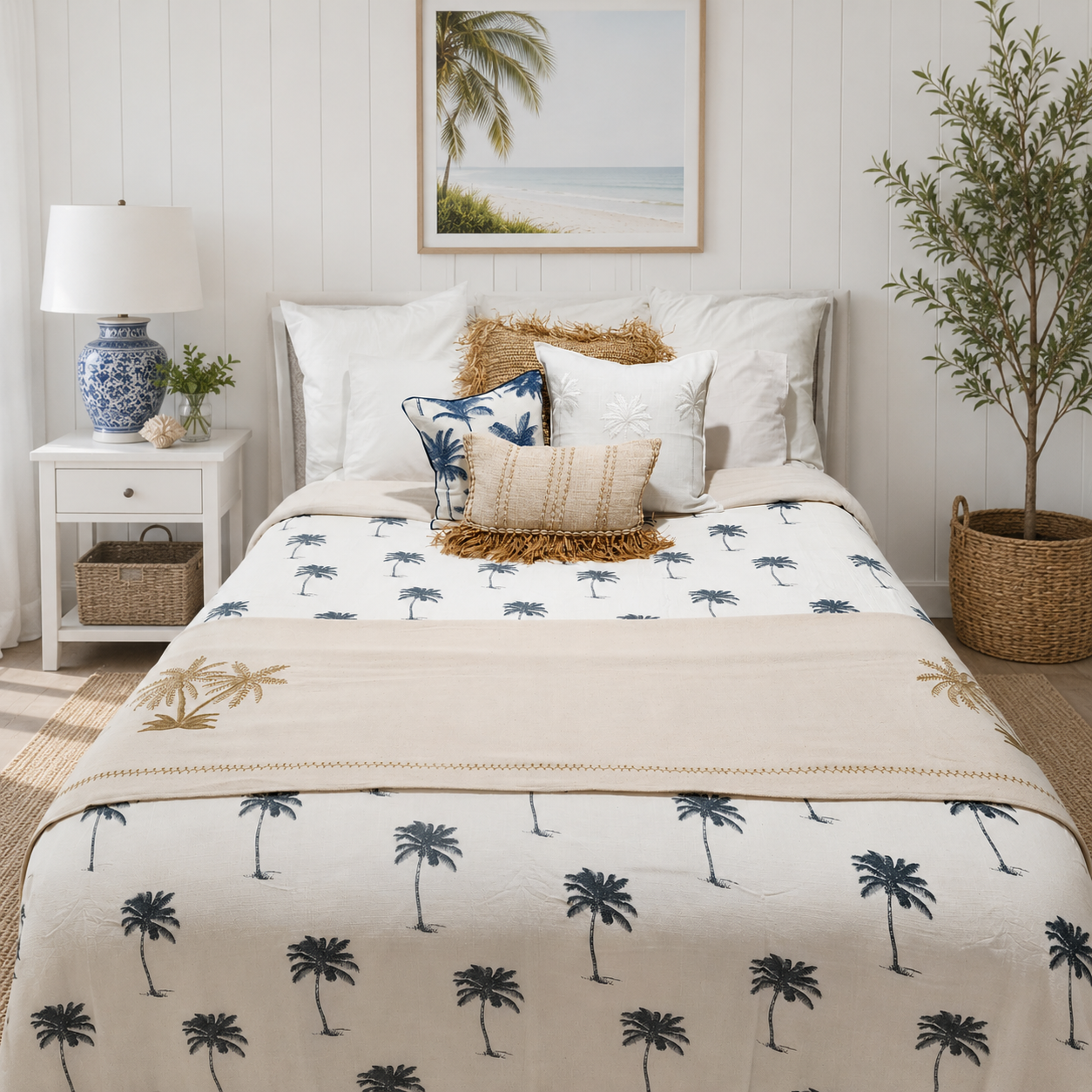 Seabreeze Palms Quilt Cover Set | Q | K | SK | Bed Linen