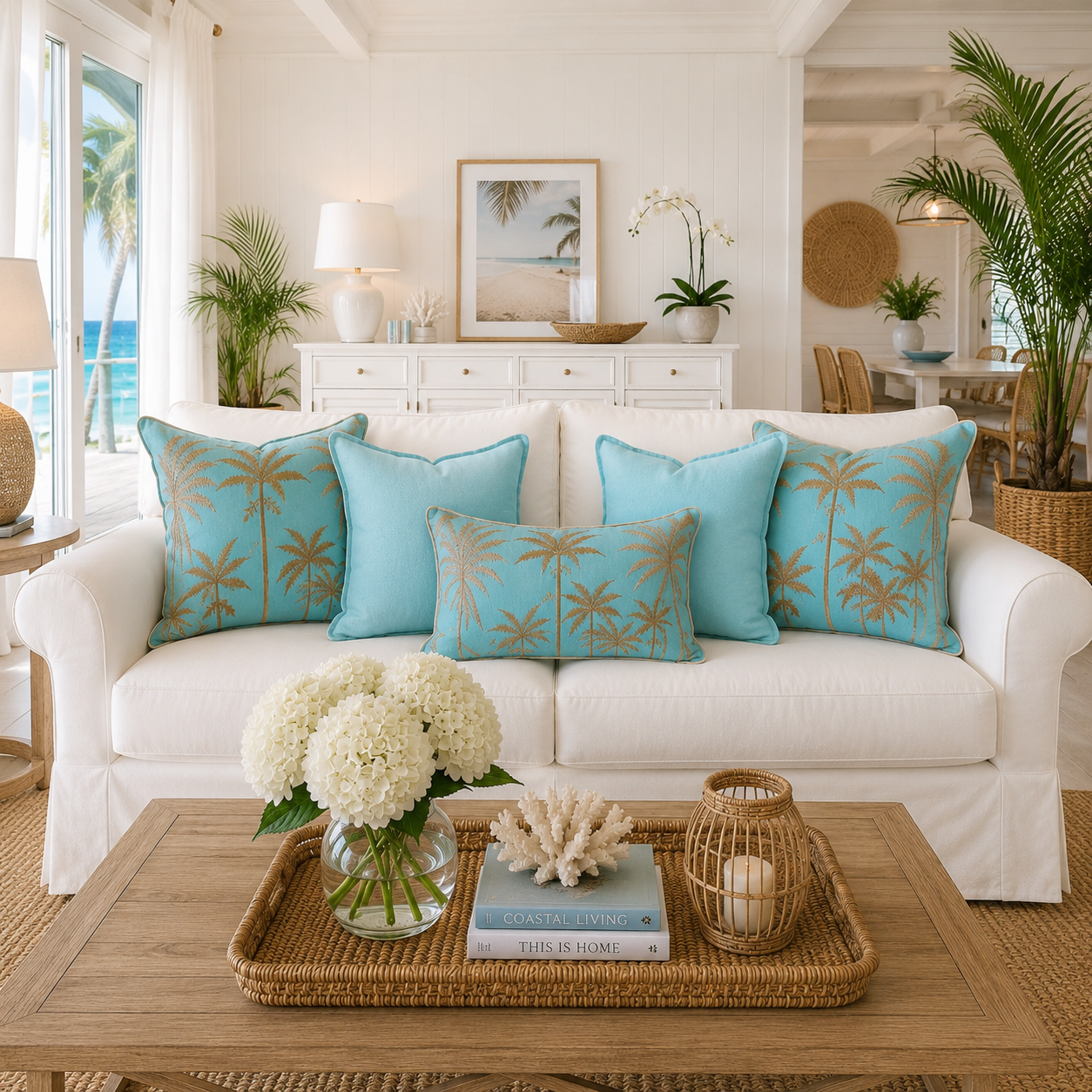 Blue Hawaii Lumbar Cushion Cover | 30x50cm