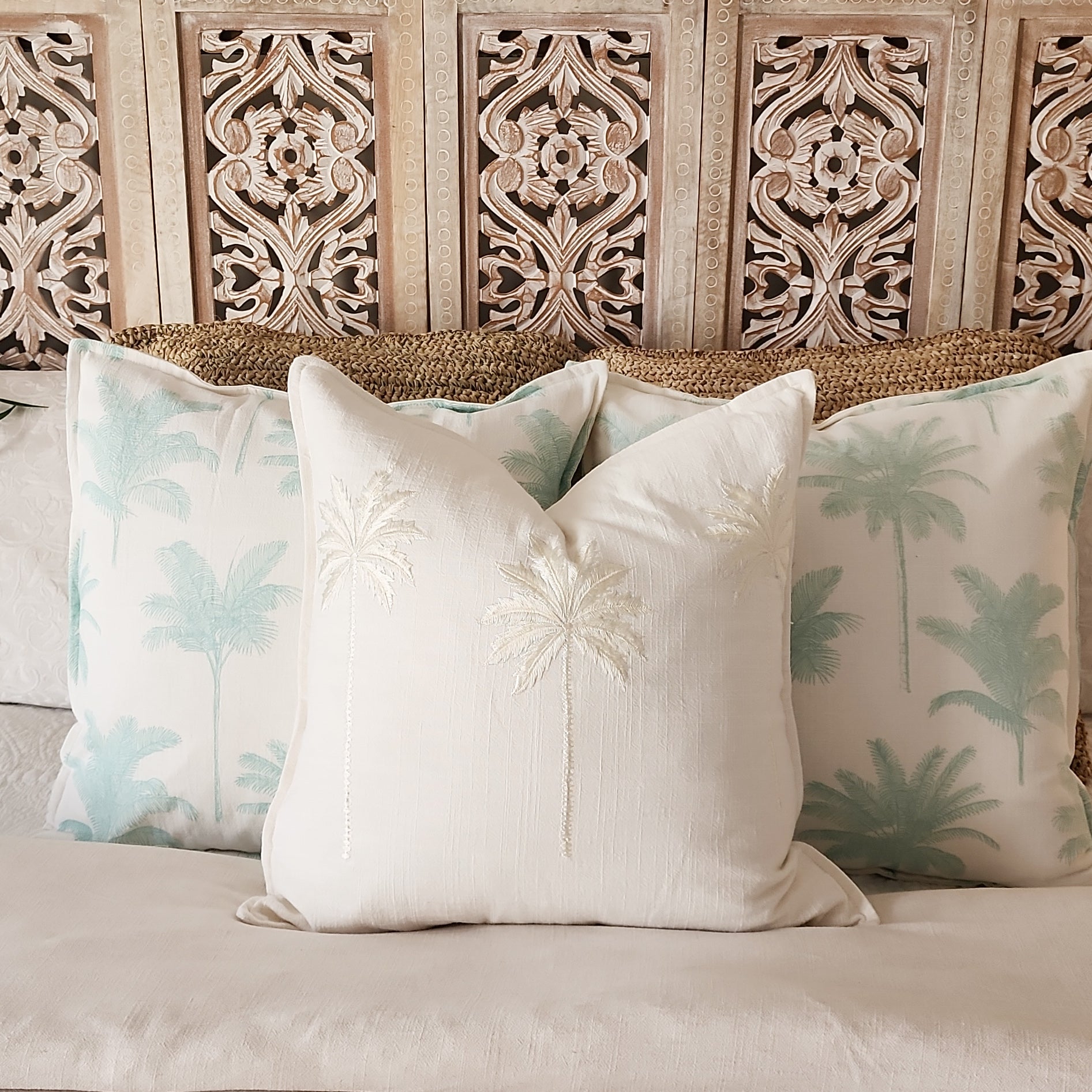 Palm Cove Ivory Cushion Cover | 50x50cm
