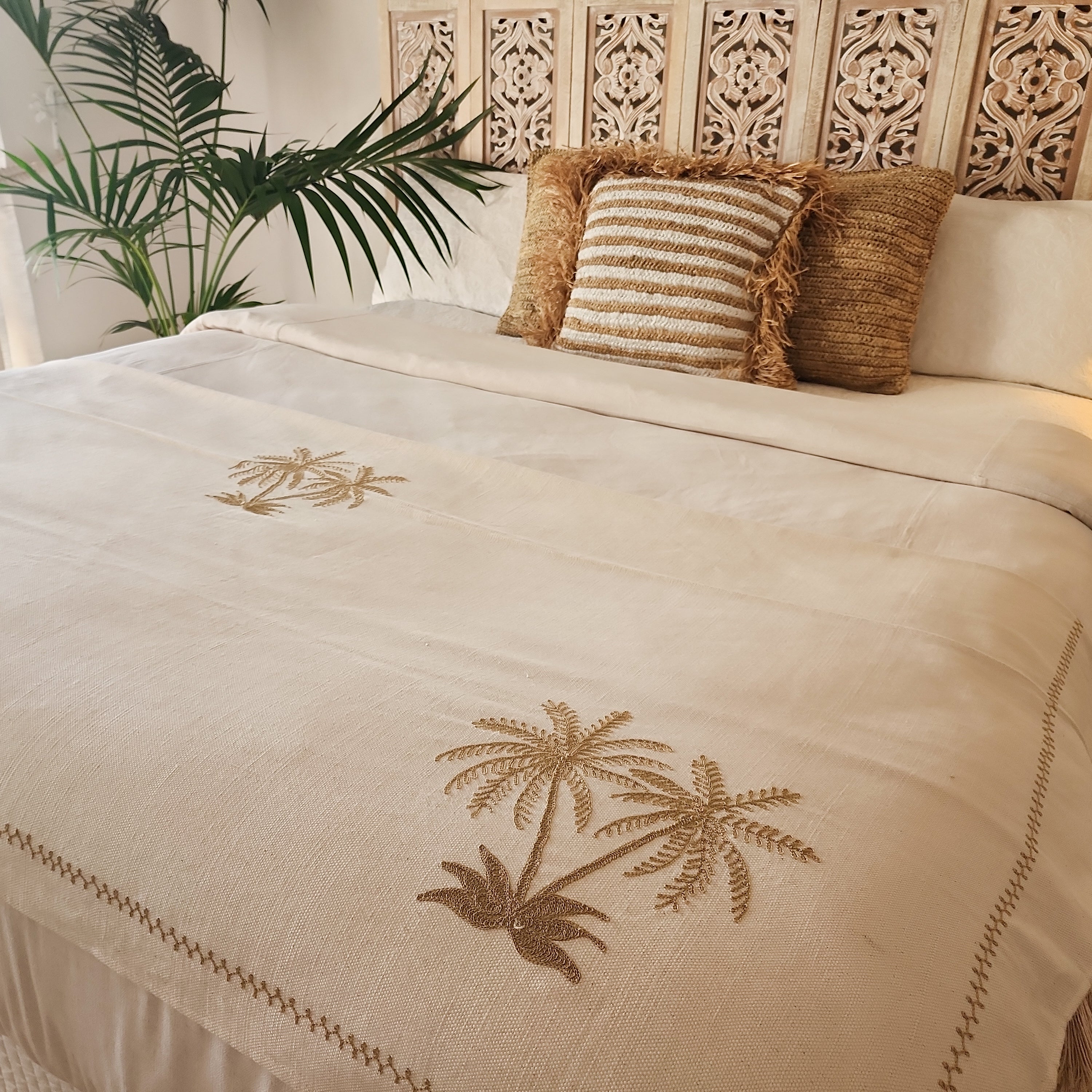 Maldives Raffia Stripe Cushion Cover | 50x50cm