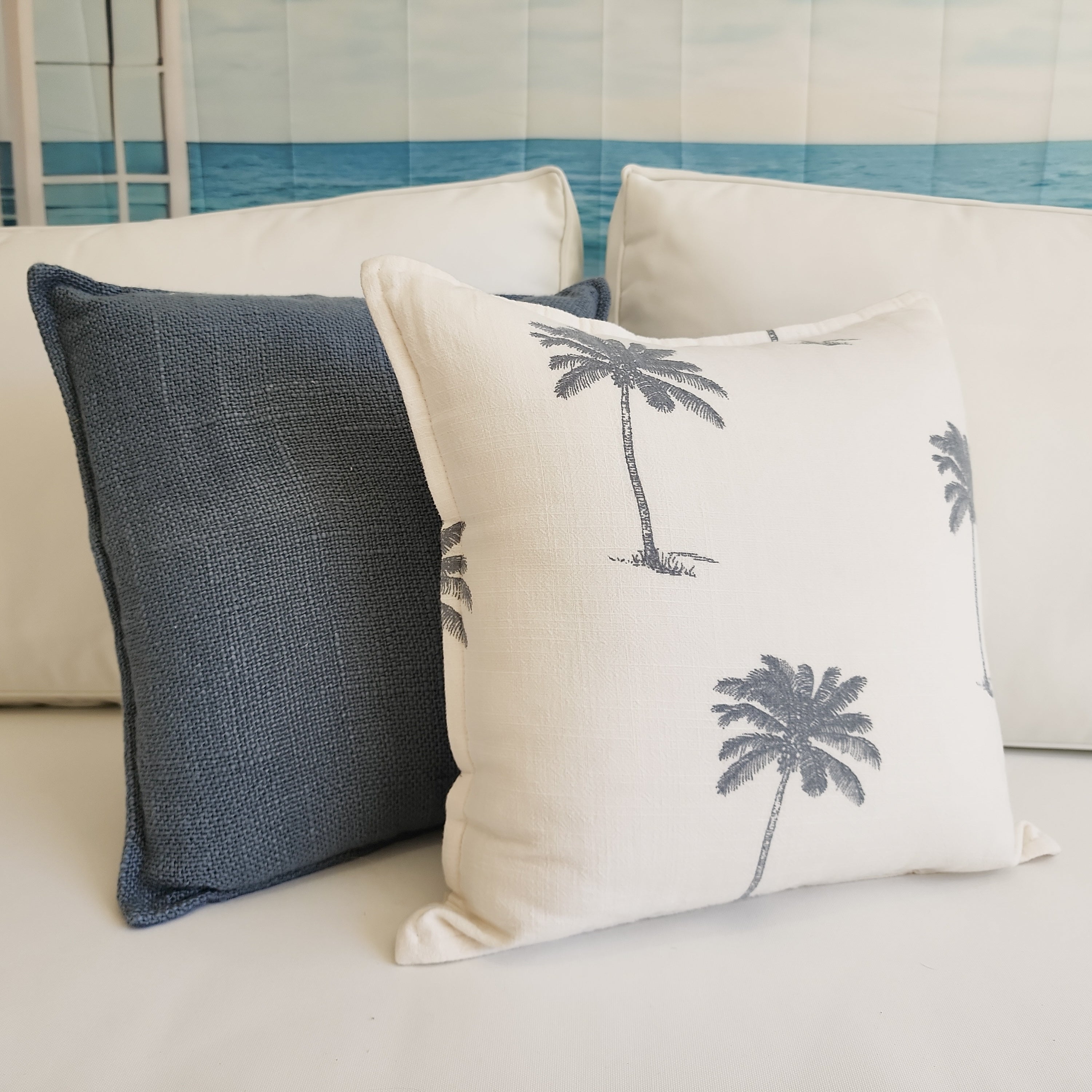 Kokomo Blue Palm Cushion Cover | 40x40cm