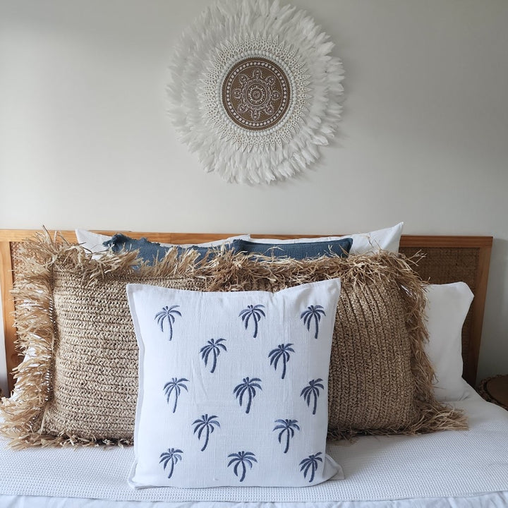 Under The Palms Blue Hue Cushion Cover | 50x50cm