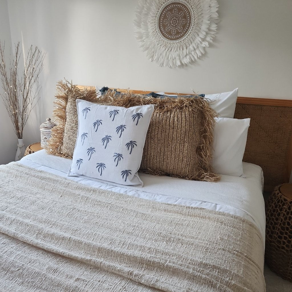 Under The Palms Blue Hue Cushion Cover | 50x50cm