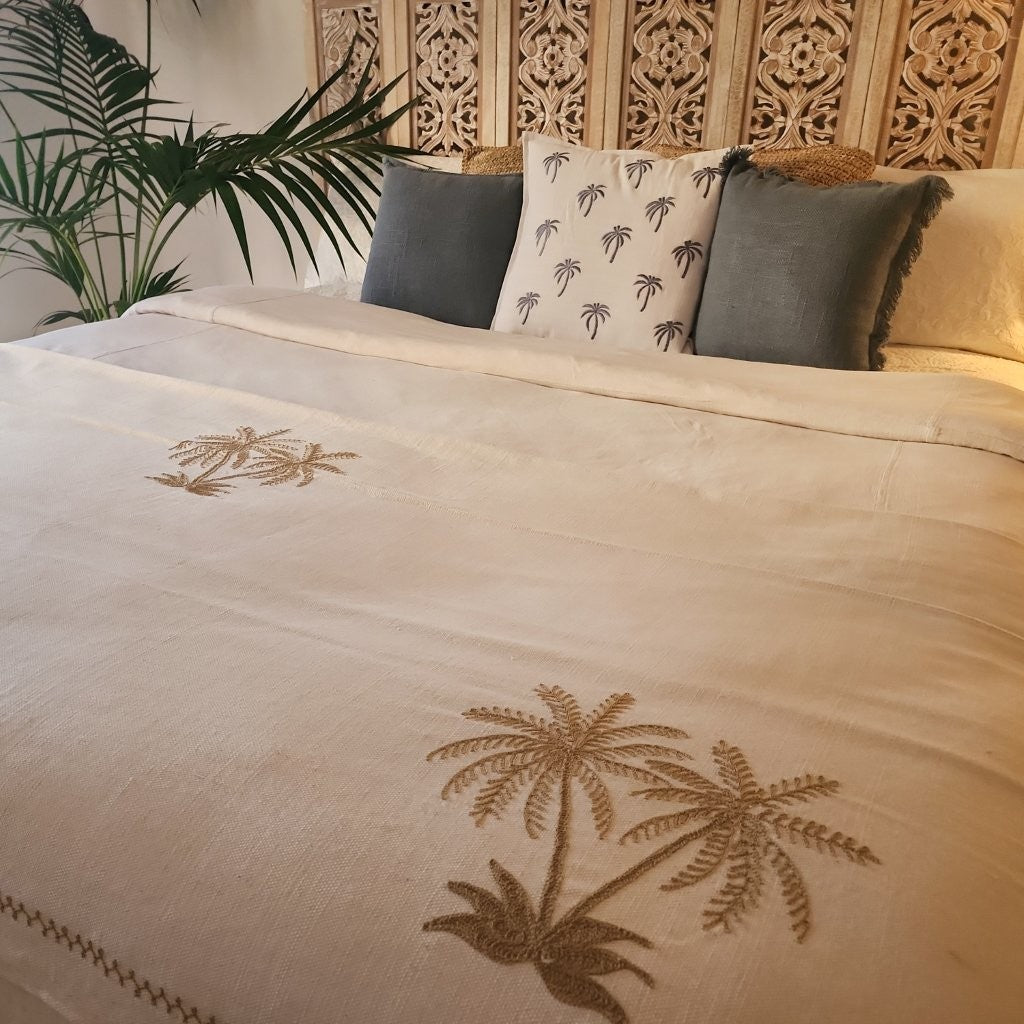 Under The Palms Blue Hue Cushion Cover | 50x50cm