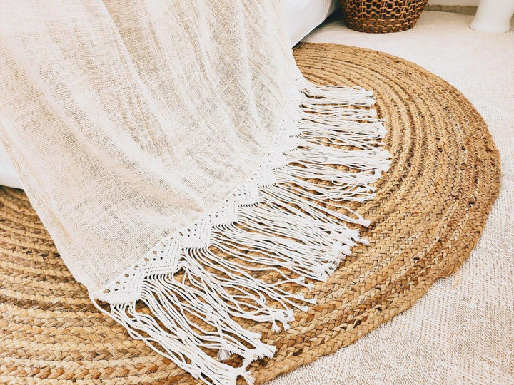 Boho Luxe Macrame Throw Blanket | Tassel | 2.77m x 1.3m