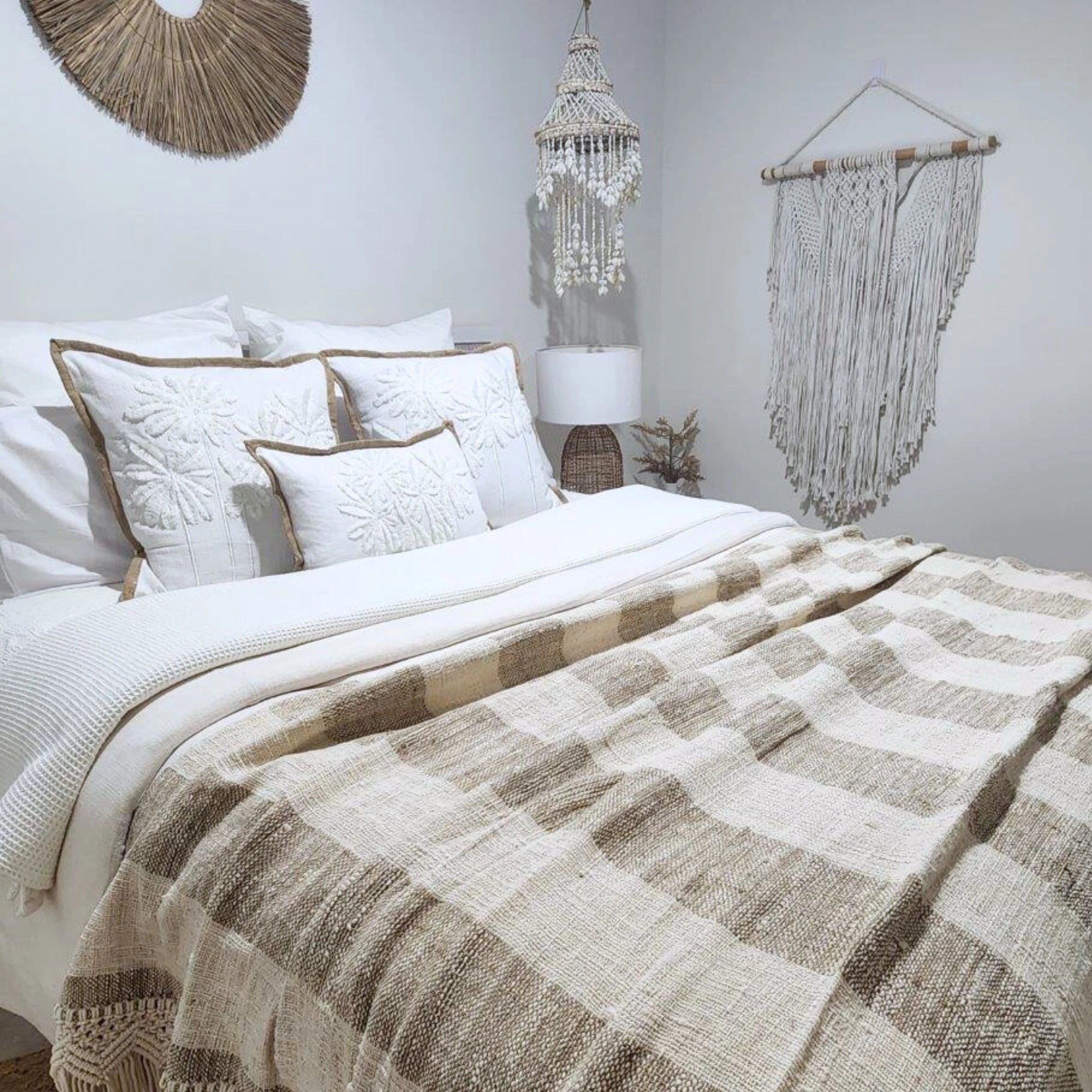 Coastal Haven Macrame Throw Blanket | Tassel | 1.3m x 2.6m