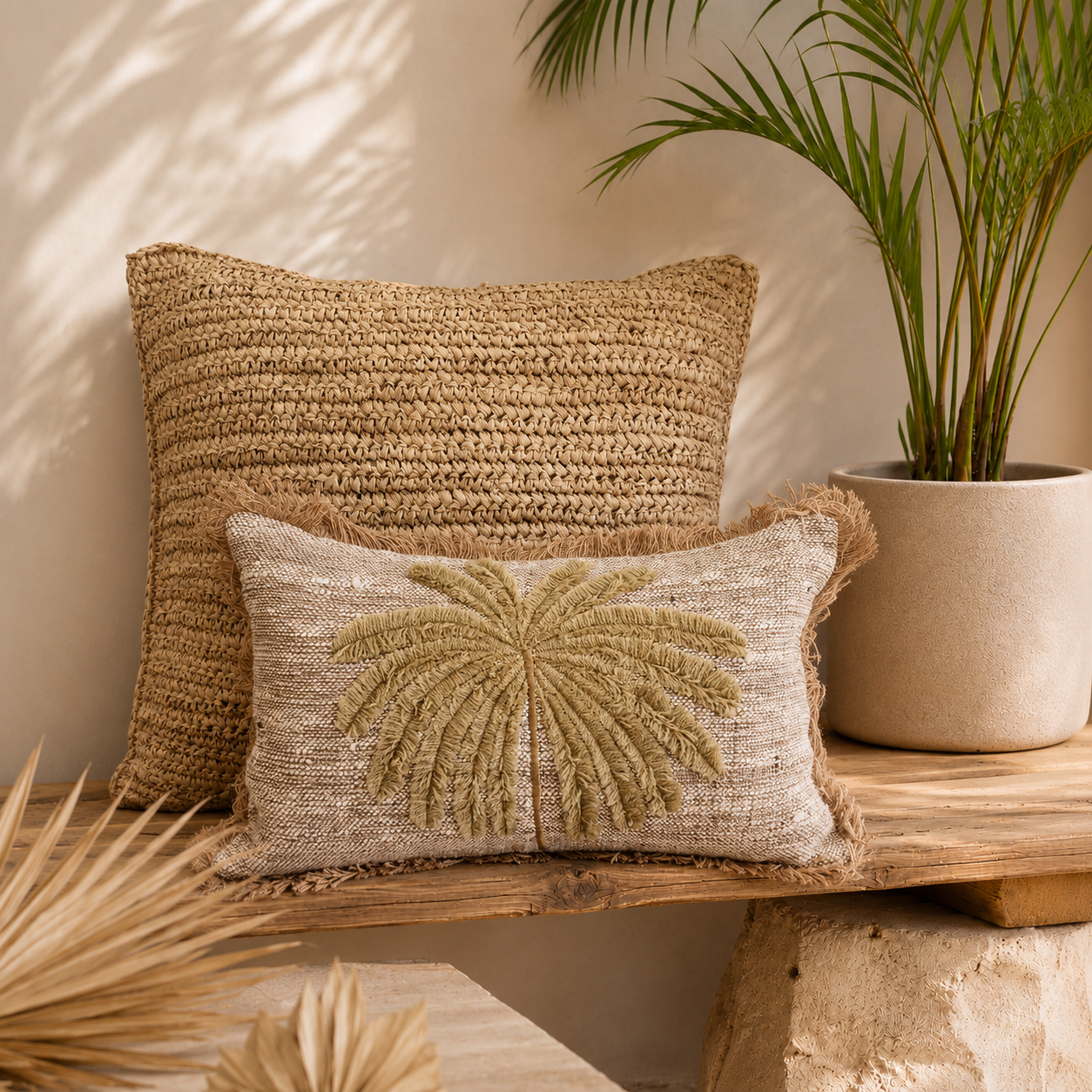 Maldives Raffia Island Cushion Cover  | 50x50cm