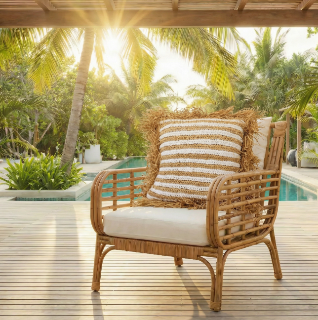 Maldives Raffia Stripe Cushion Cover | 50x50cm