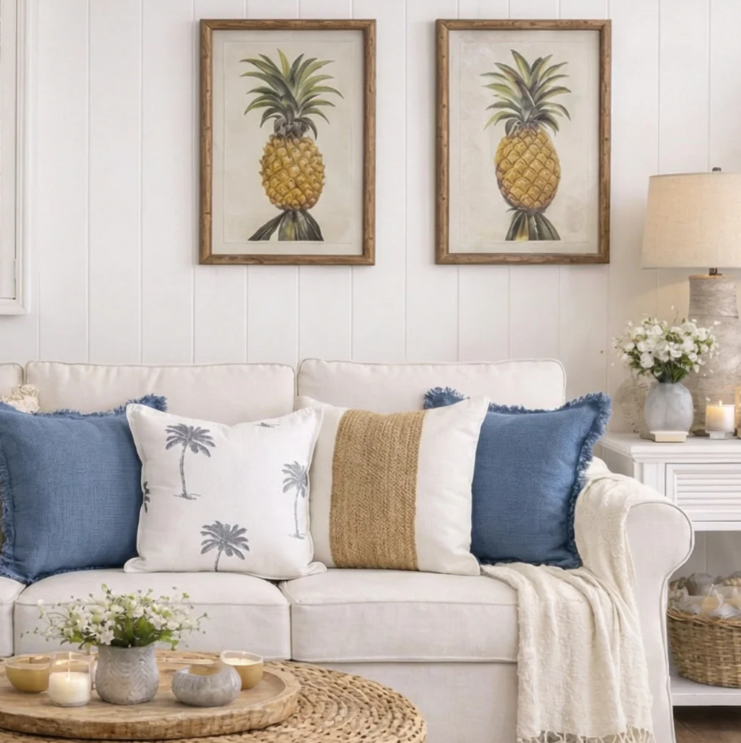 Smoky Denim Blue Lumbar Cushion Cover | 30x50cm