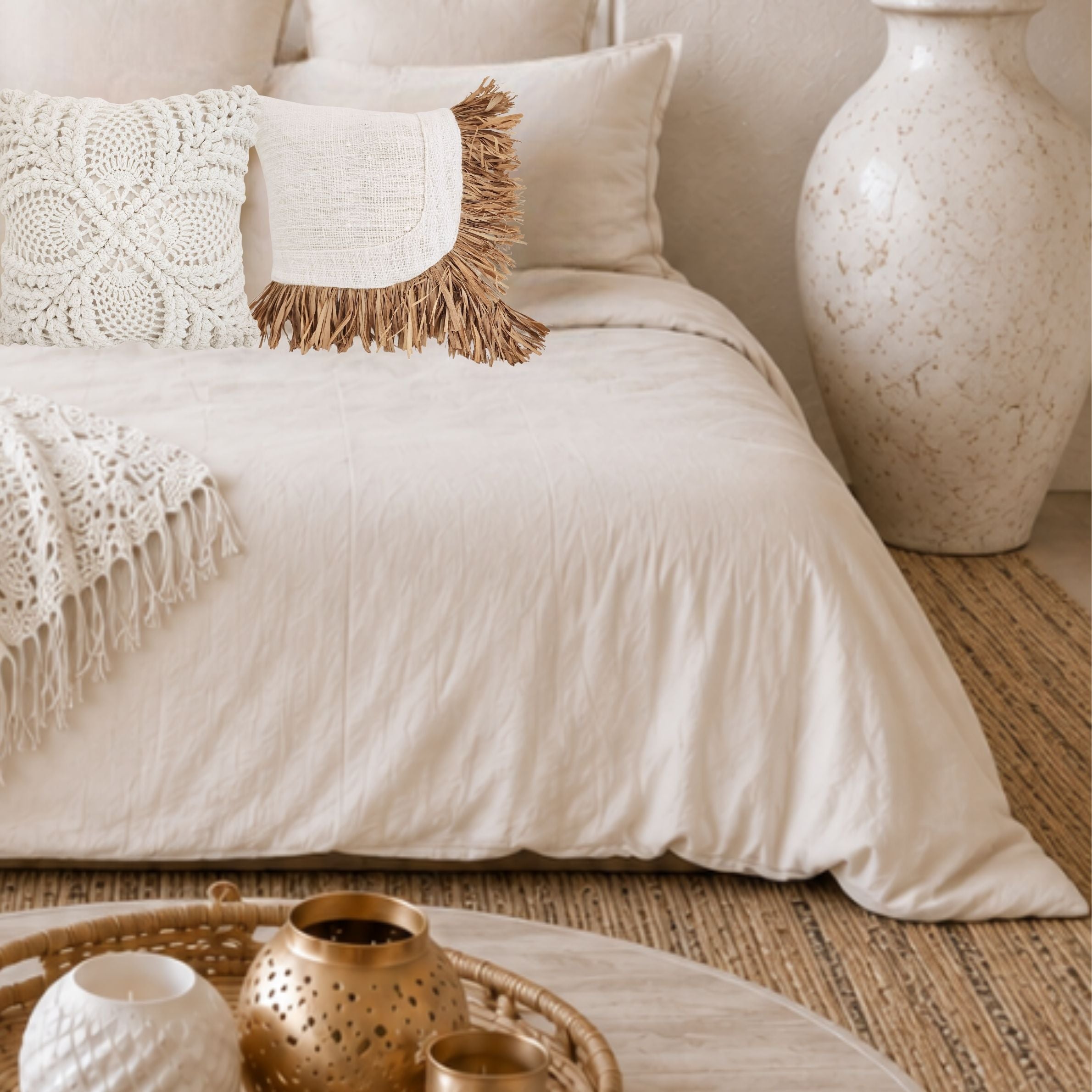 Seychelles Sand Linen Quilt Cover & Pillowcase Set | Q | K