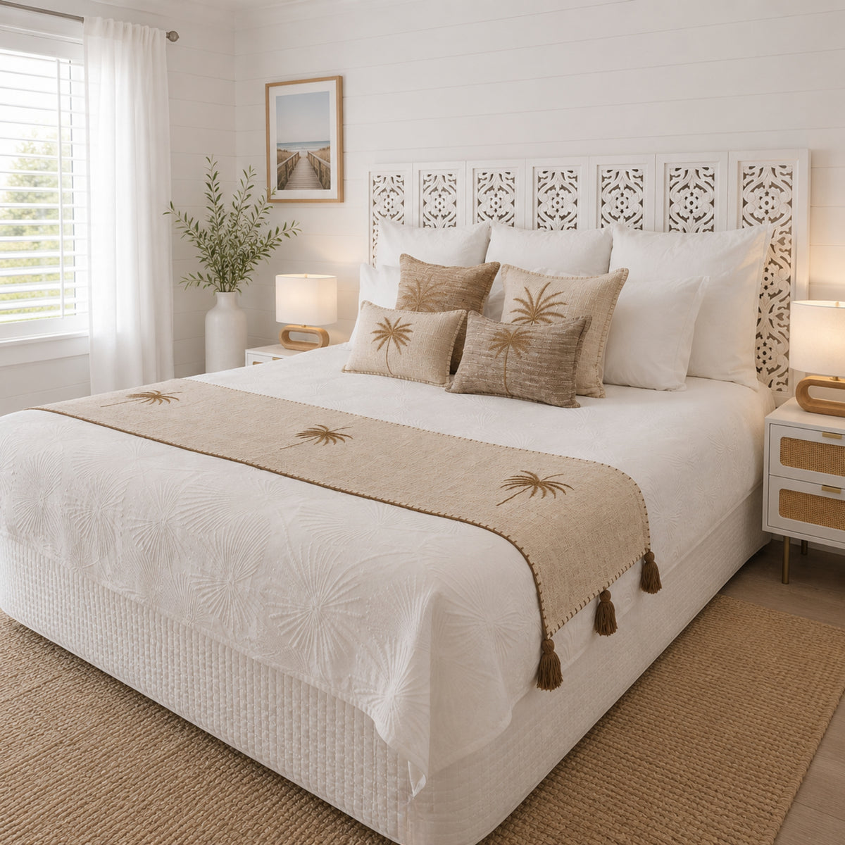 Coastal Husk Bed Runner | Natural