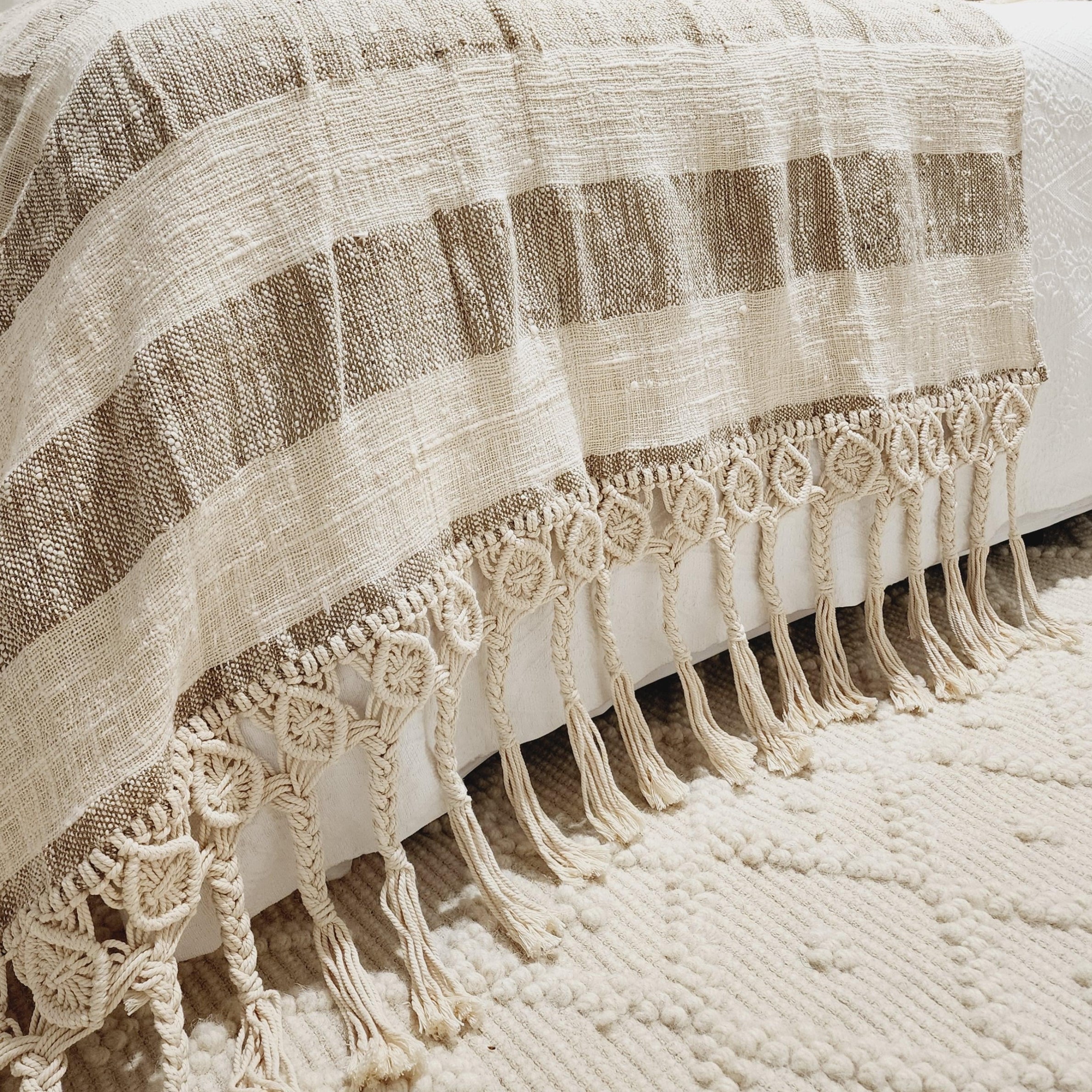 Coastal Retreat Macrame Throw